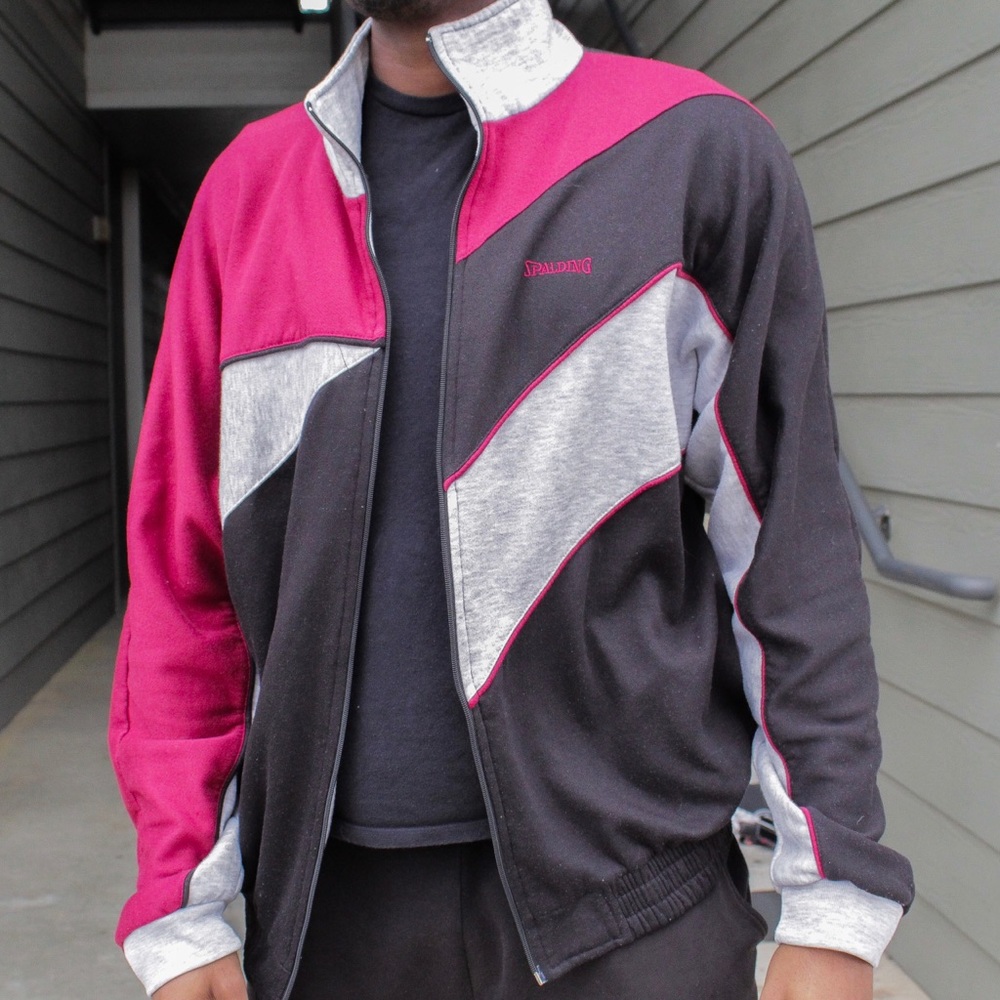Vintage Spalding Multicolor Fleece Zip-up